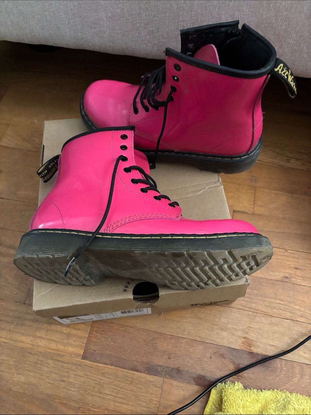 Dr. Martens Hot Pink Lace-Up Combat Boots